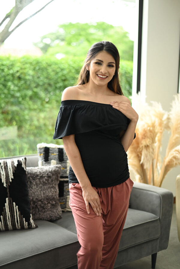 BLUSA BÁSICA STRAPLESS - NEGRO - Imagen 2