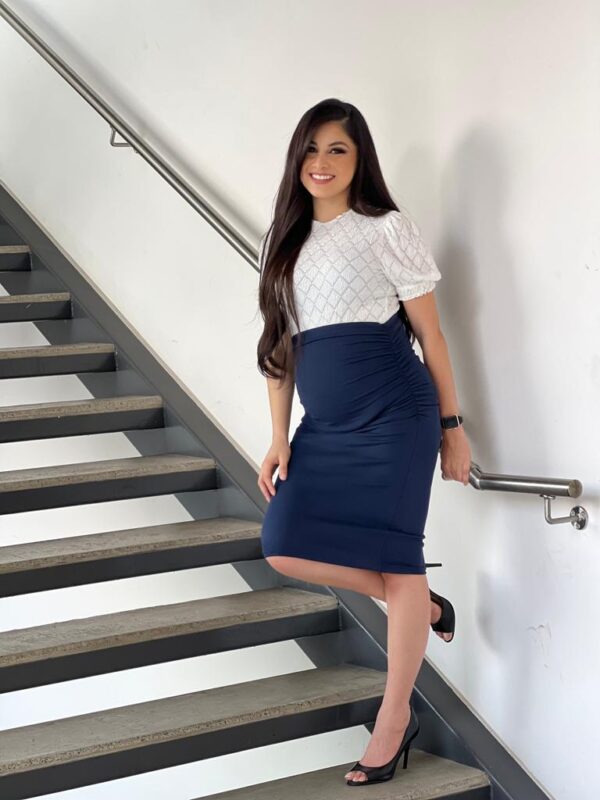 PENCIL SKIRT -  AZUL OSCURO - Imagen 2