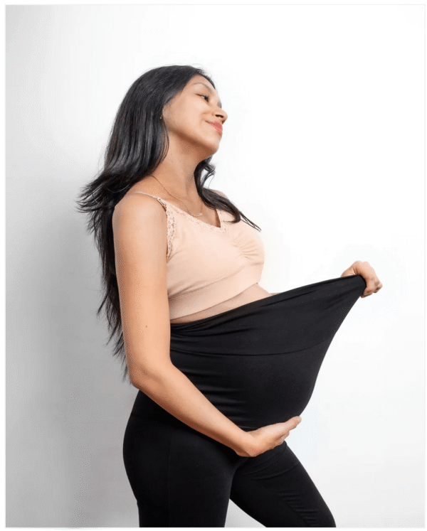 LEGGINGS DE MATERNIDAD Y POSPARTO - NEGRO - Imagen 2